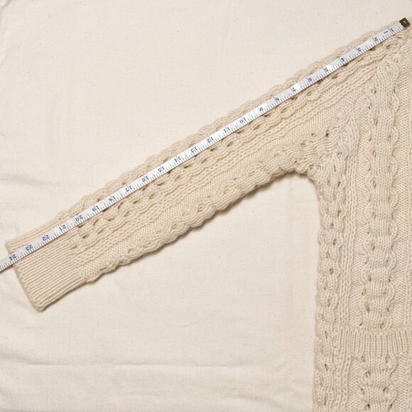 VTG John Molloy Cream Irish Wool Fisherman Knit Cardigan Sweater Size 34 | XS/S - Picture 12 of 12